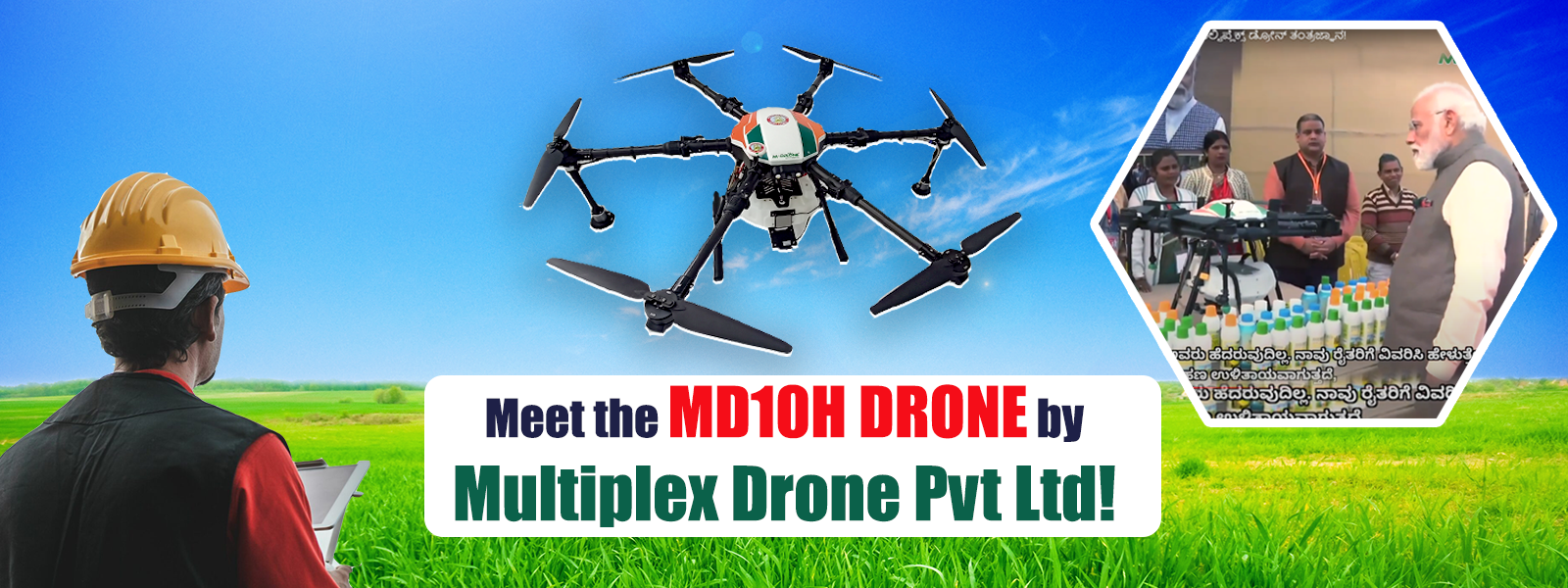 Revolutionizing Agriculture: Meet the MD10H Drone by Multiplex Drone Pvt Ltd!