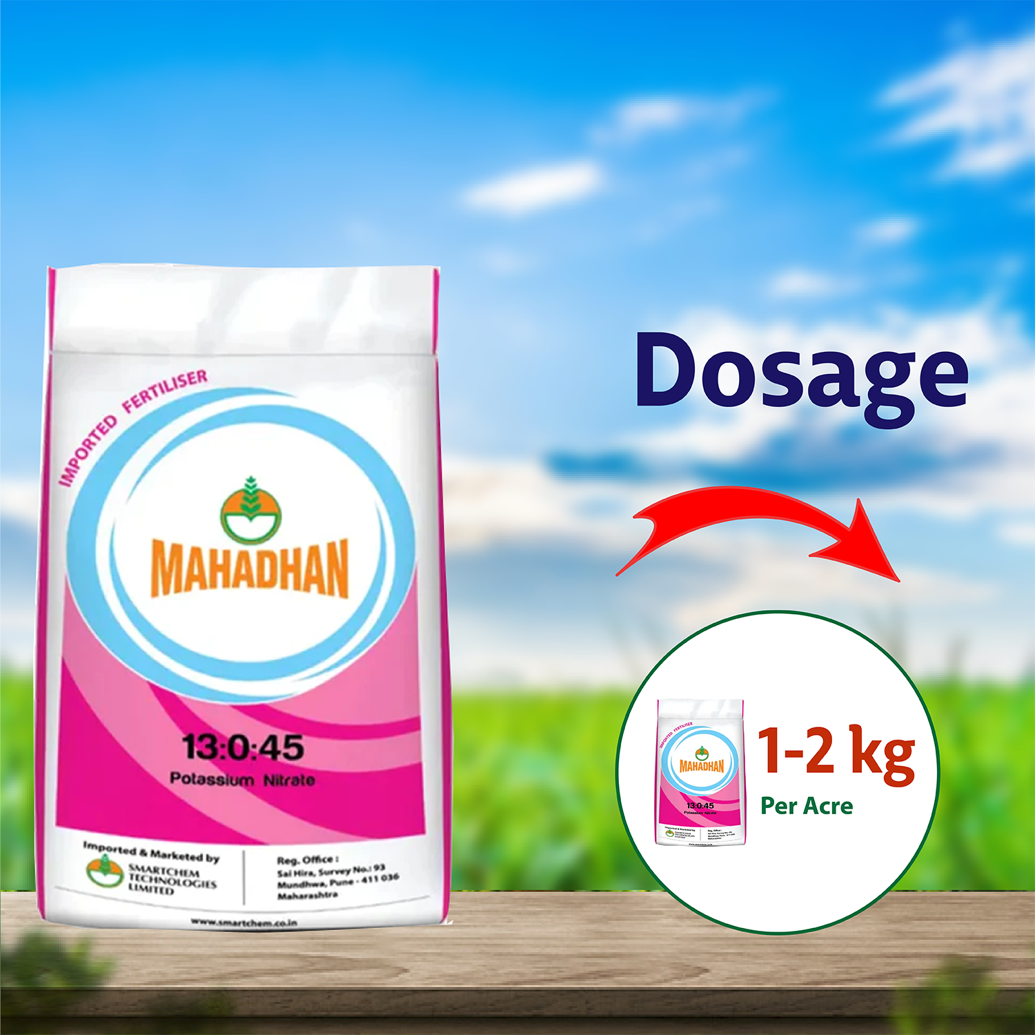Mahadhan 13:0:45 Fertilizers - 1 KG - Agriplex