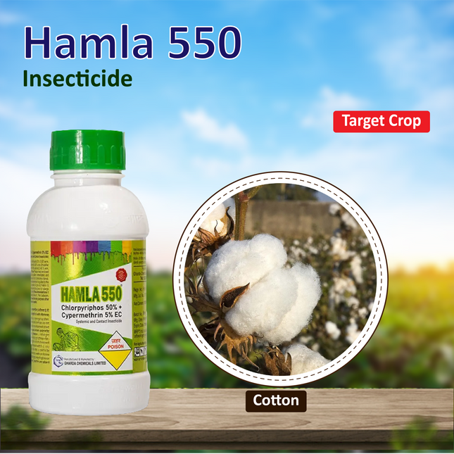Hamla 550 Insecticides (Chlorpyriphos 50% + Cypermethrin 5% EC) - 1 LT