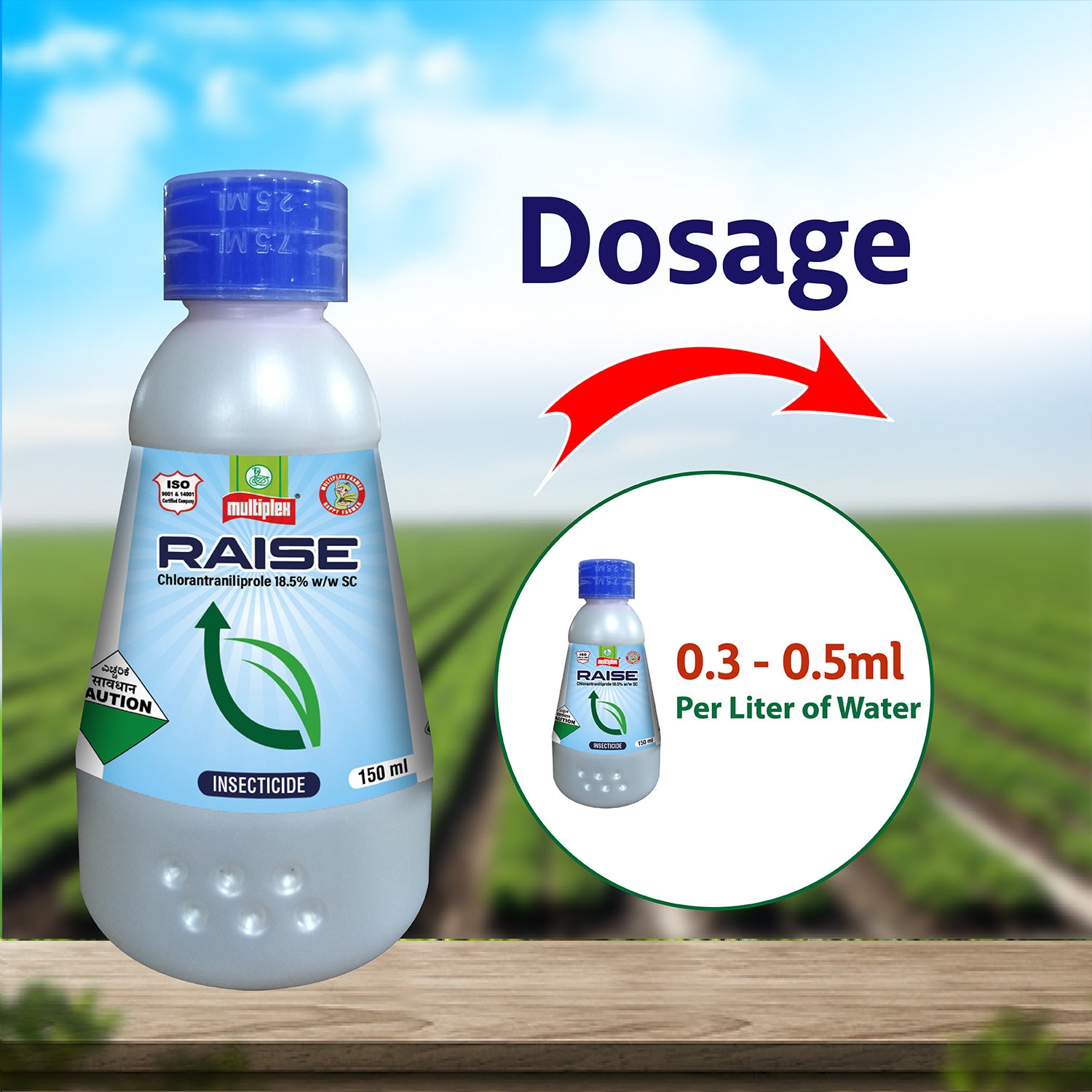 Multiplex Raise (Chlorantraniliprole 18.5% SC) Insecticide - Agriplex