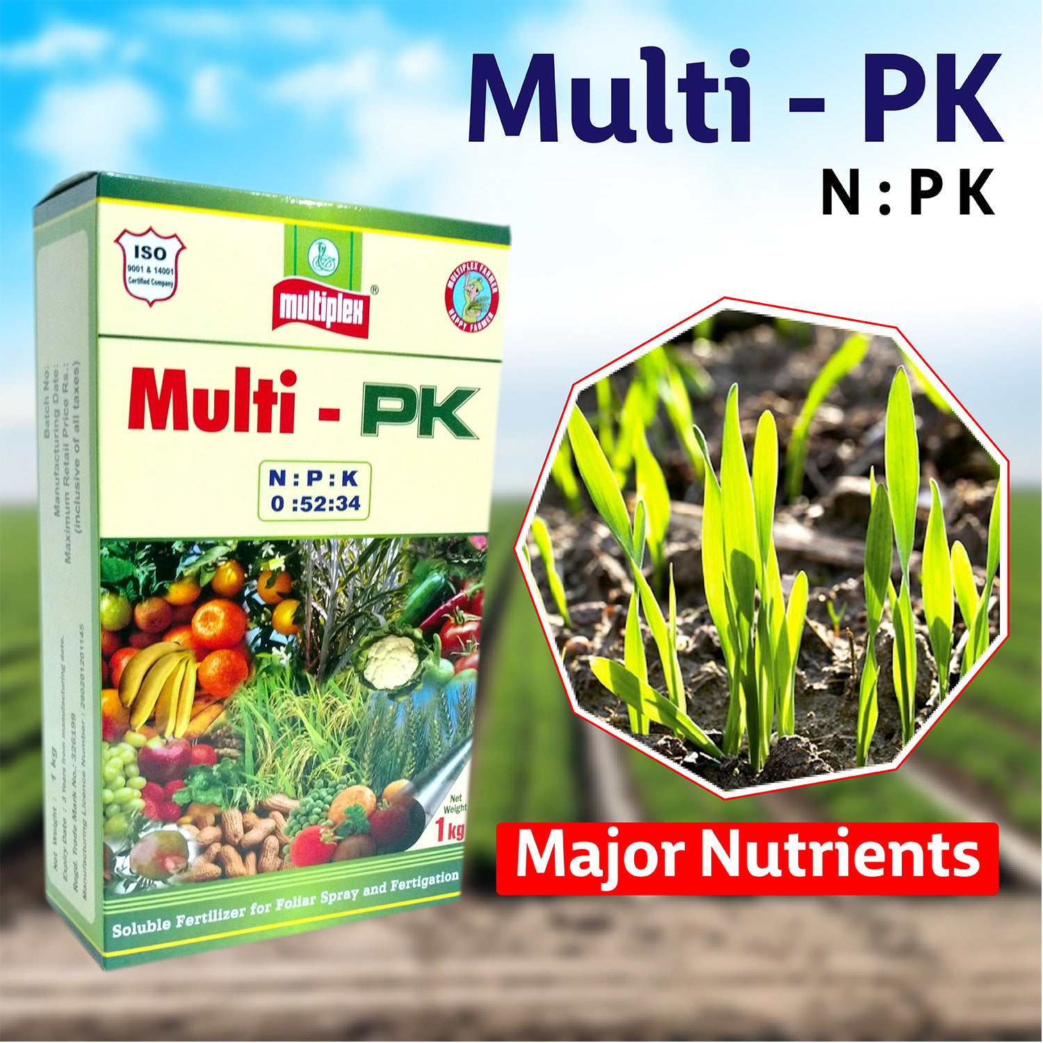 Multiplex Multi Pk (0:52:34) Fertilizer - Agriplex