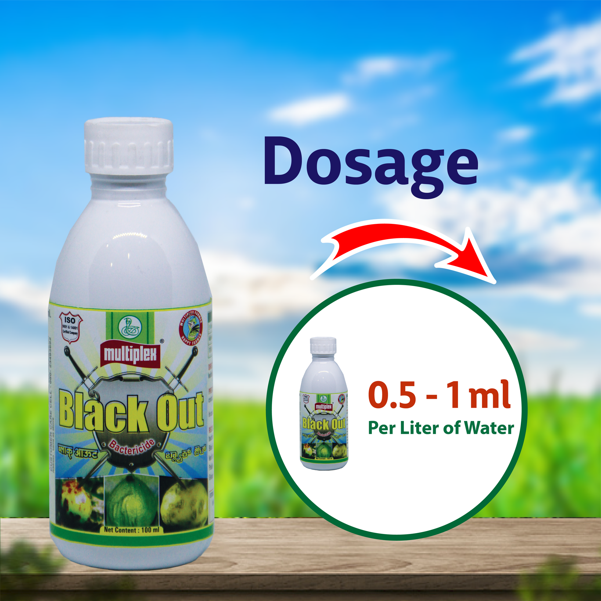 Multiplex Black Out Bactericide  Dosage
