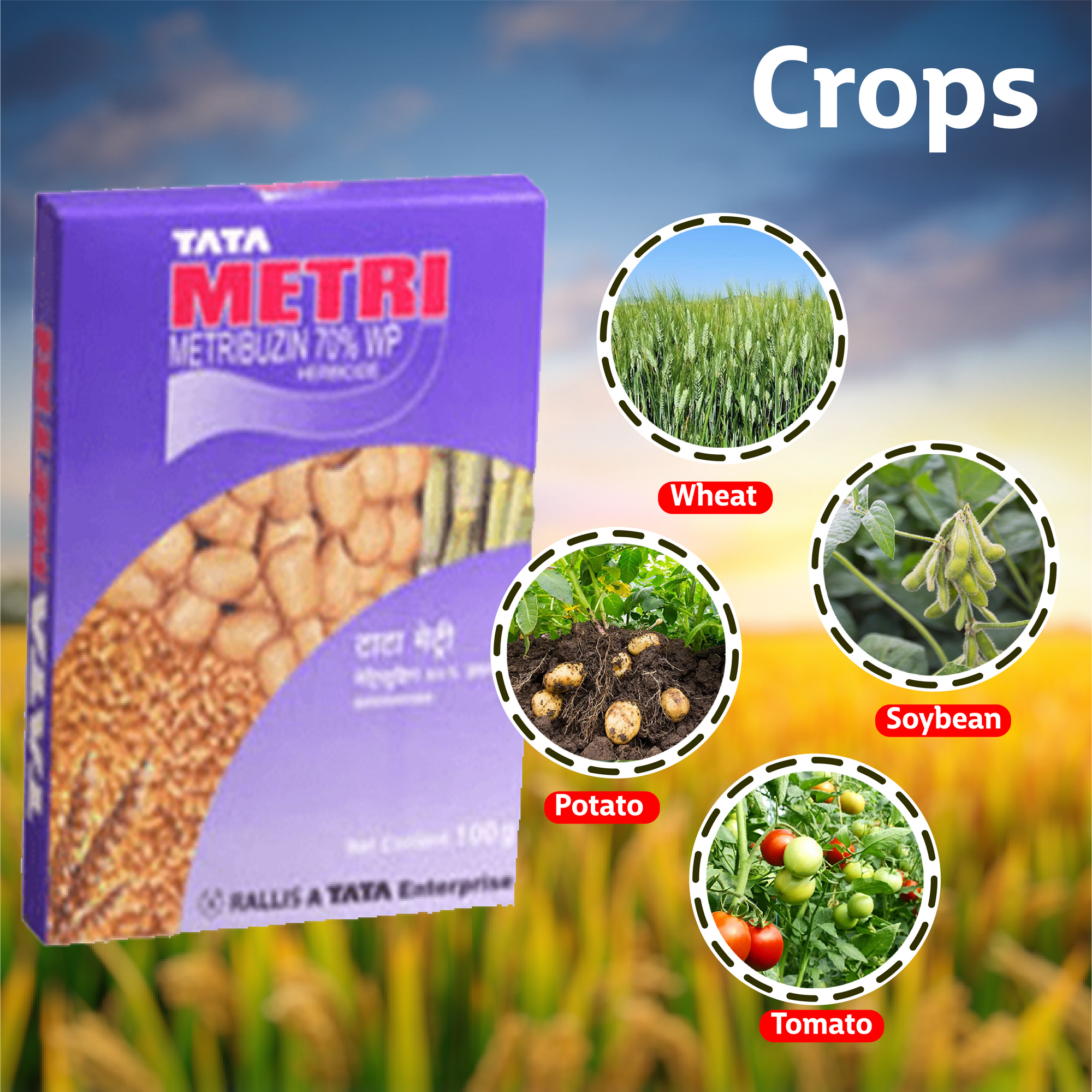 Tata Metri (Metribuzin 70% WP) Herbicide