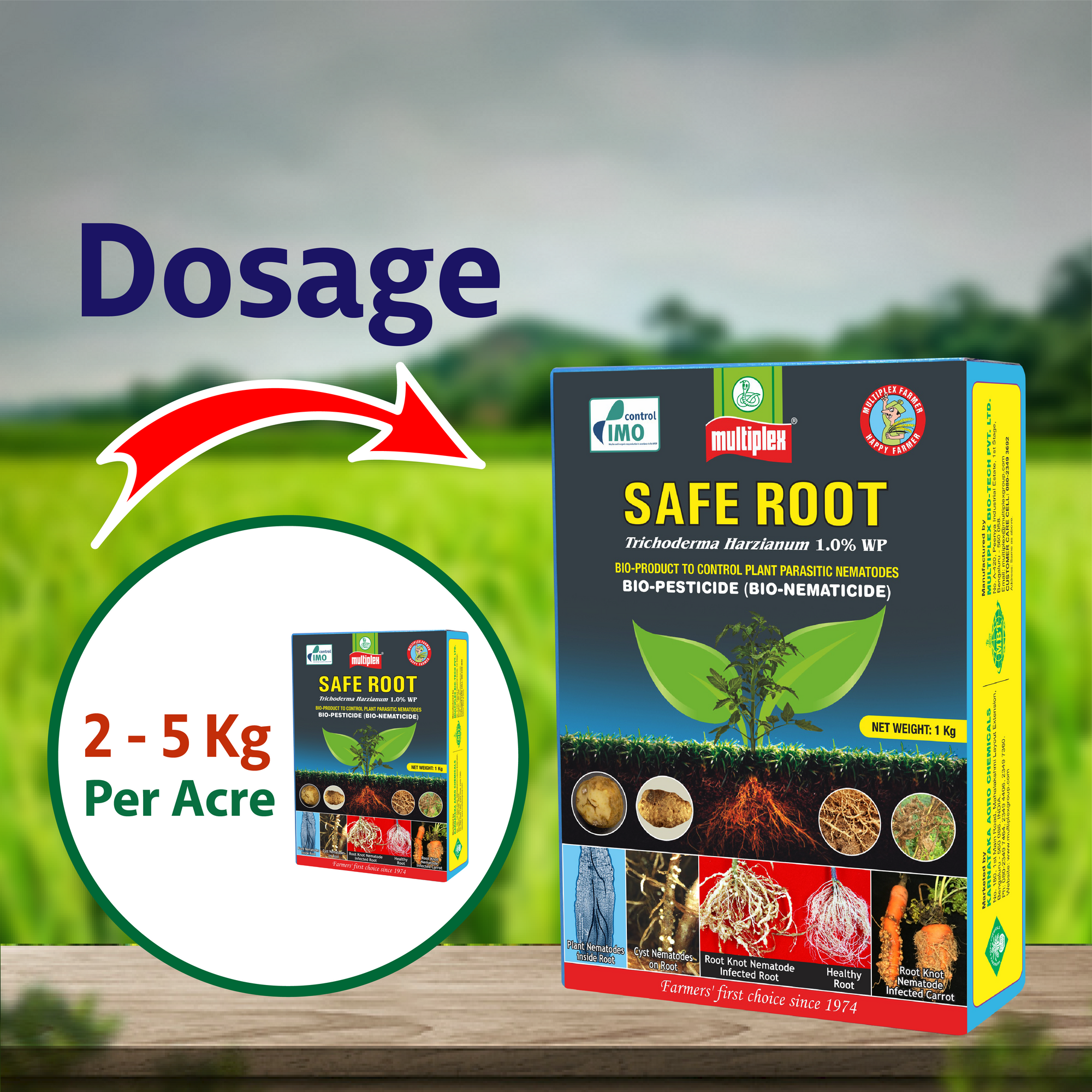 Multiplex Safe Root (Bio Nematicide) - 1 KG Dosage