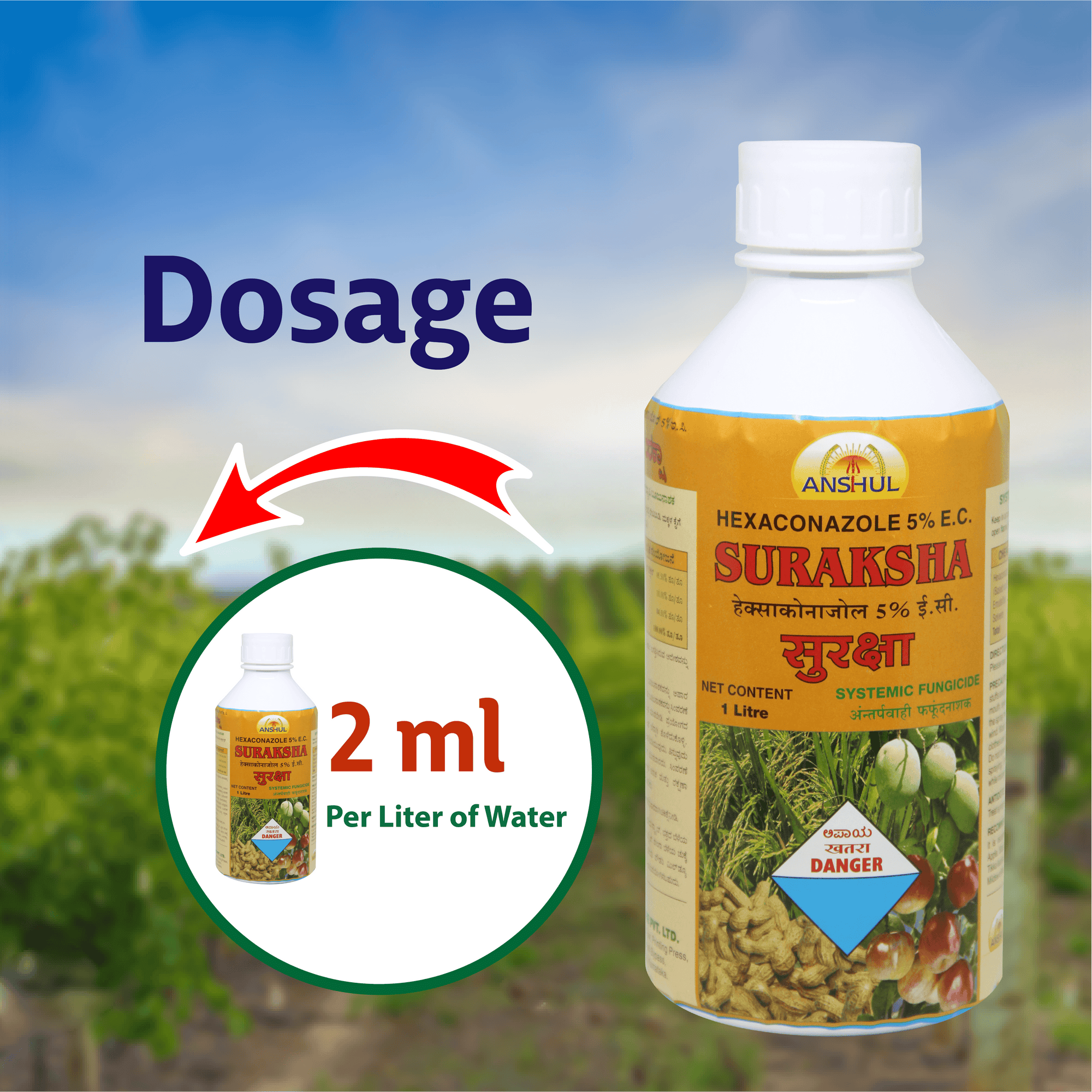 Anshul Suraksha Fungicide Liquid Dosage