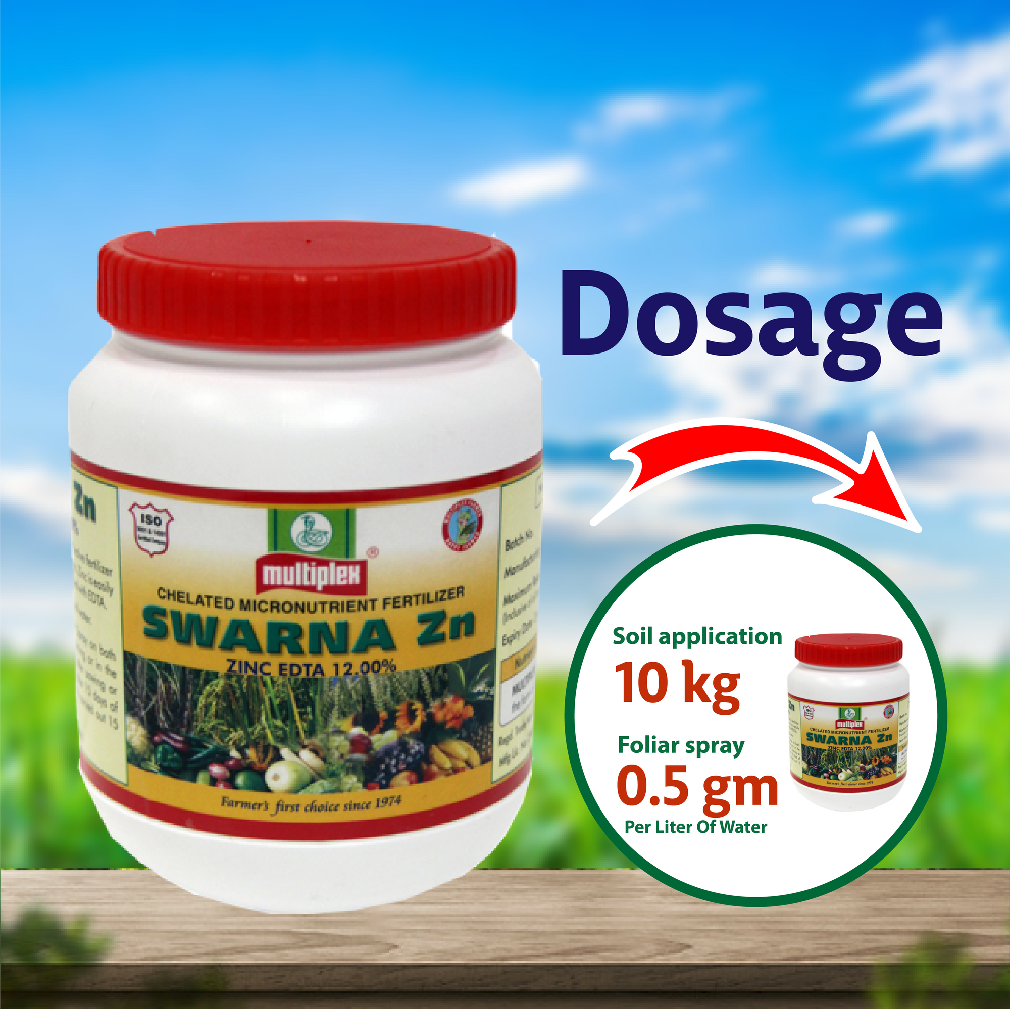 Multiplex Swarna Zn (Zinc EDTA 12%) Dosage