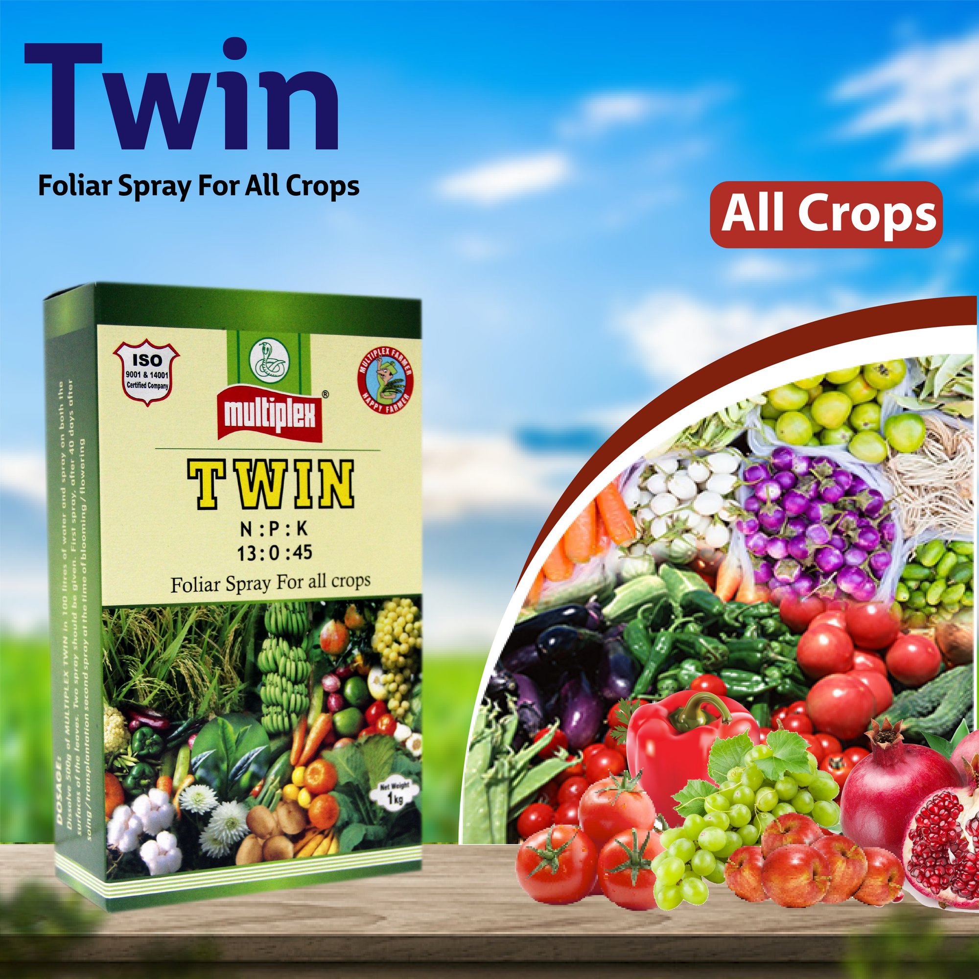 Multiplex Twin (13:00:45) Fertilizer Crops
