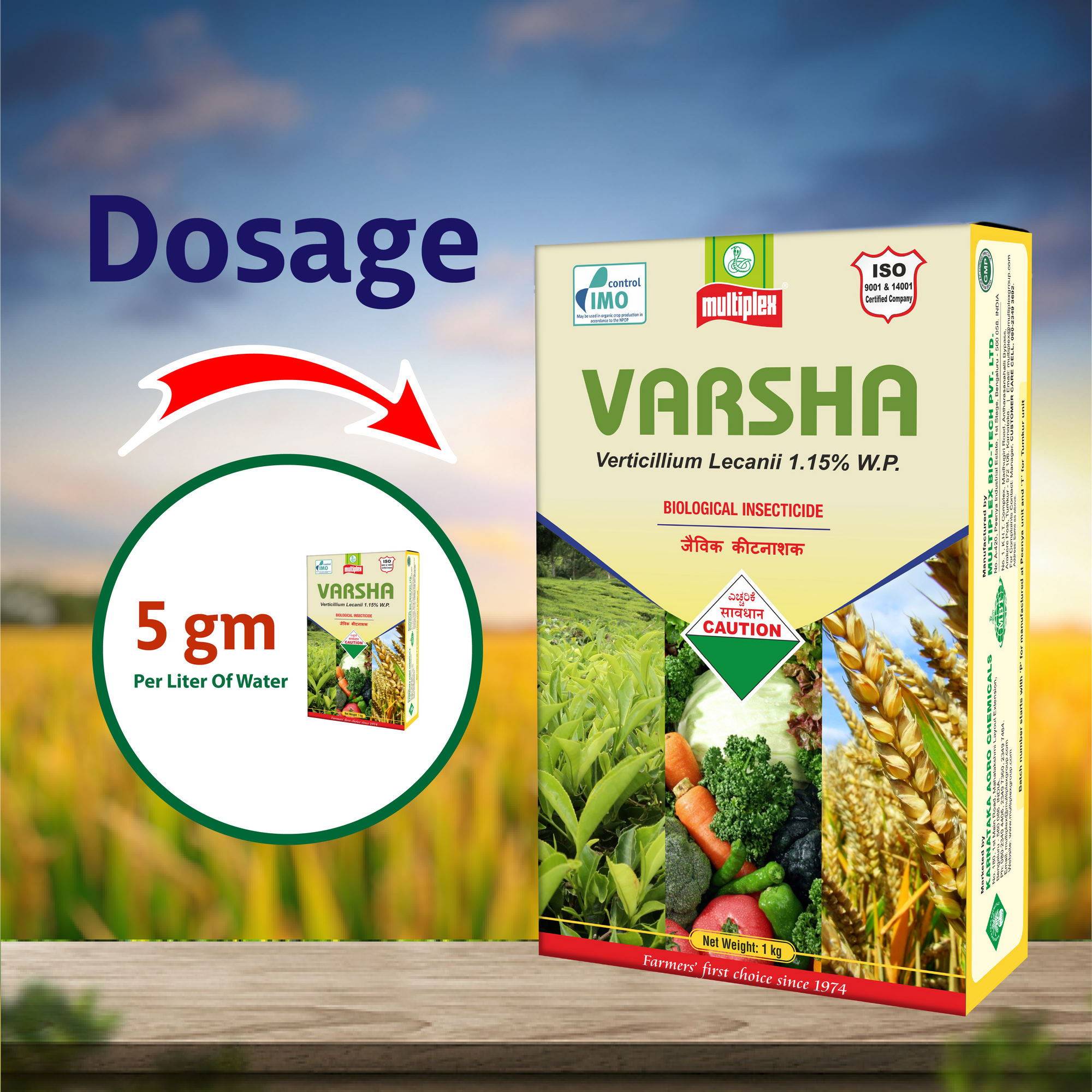 Multiplex Varsha (Verticillium lecanii) Powder -1 KG Dosage